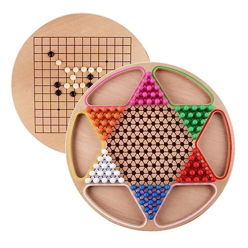 TOYANDONA 1 Satz Holzspielzeug für Pädagogisches Gobang und Chinesisches Dame Brettspiel für Familienaktivitäten und Reisen Fördert Intelligenz und Logisches von TOYANDONA
