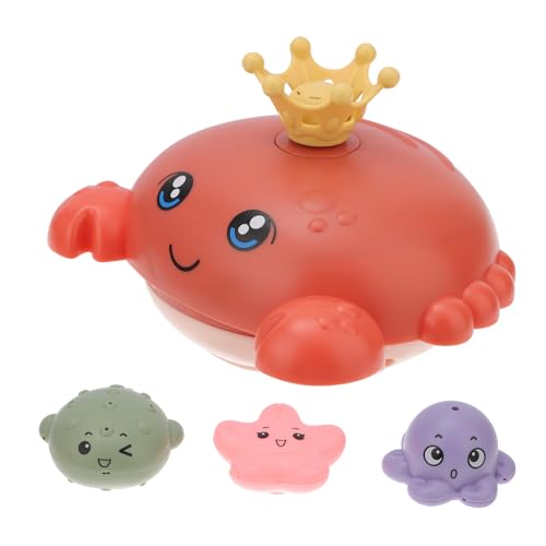 TOYANDONA 1 Satz Induktions-wassersprühkugel Luft Badespielzeug Krabbe Schwimmbad Elektrisches Sprinklerspielzeug Wasserspritzende Spielzeuge Cartoon- Abs Orange von TOYANDONA