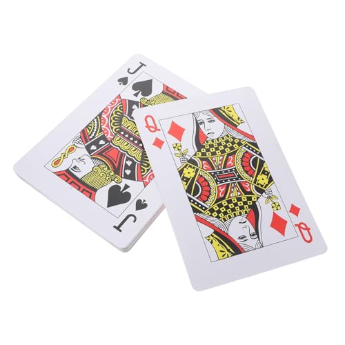 TOYANDONA 1 Satz Kartenspielen Spielkarte Aus Plastik Tischkarten Aus Papier Brettspiel Poker Bridge-Spielkarten -Party-Dekoration Pokerspielkarten Dekorationen Groß Beschichtetes Papier von TOYANDONA