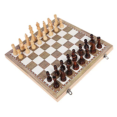 TOYANDONA 1 Satz Klappbares Schachbrett Spiel Magnettafel Kette Faltbares Schachbrett Internationales Schachset Pädagogisches Schach Faltbarer Schachbrettbausatz Dame Holz von TOYANDONA