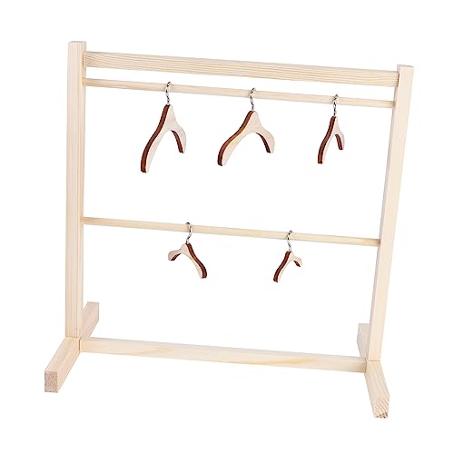 TOYANDONA 1 Satz Kleiderbügel für Puppen Puppenkleidung Rack kleine Puppe Gestell puppenmöbel Puppen Kleidung kleiderständer Puppengarderobe aus Holz Puppenkleiderbügel aus Holz hölzern von TOYANDONA