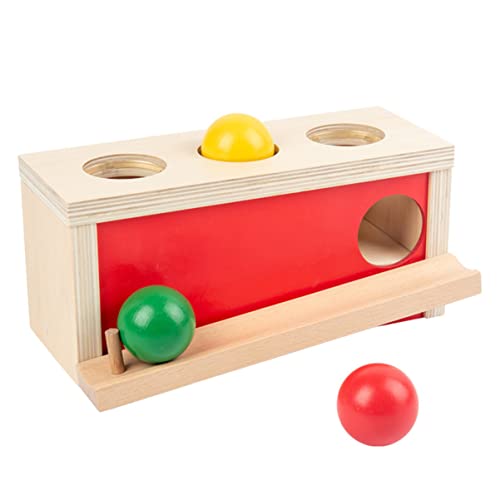 TOYANDONA 1 Satz Klopfen Sie Den Ball Puzzle-Spielzeug Objektpermanenz -Spielzeug Aus Holz Lernspielzeug Objekt Permanenz Spielzeug Holzspielzeug Kind Hölzern Boxen von TOYANDONA