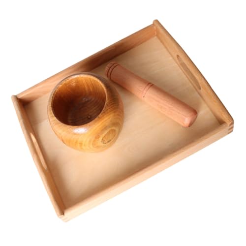 TOYANDONA 1 Satz Knoblauchstampfer Für Krabbelndes Babyspielzeug Kleinkindspielzeug Handbuch Knoblauch Küchenspielzeug Lernspielzeug Für Knoblauchstampfer Aus Holz Hölzern von TOYANDONA