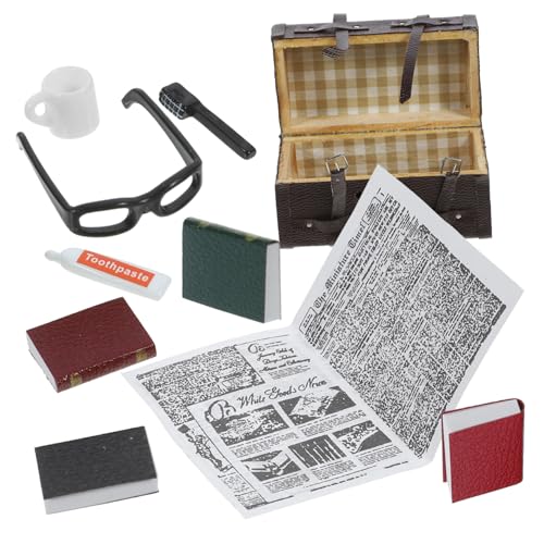 TOYANDONA 1:12 Miniatur-Koffer-Set Für Puppenhaus-zubehör Vintage-reisekoffer Aus Holz Für Jungen Und Mädchen -Spielzeug Mini-Suite von TOYANDONA