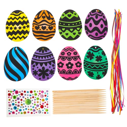 TOYANDONA 1 Satz Kratzbemalte Ostereier Eierhandwerk Festival-kunsthandwerk Kinderversorgung Diy Zubehör Karten Kratzen Osterkratzer-bastelset Osterhandwerk Für Papier Black von TOYANDONA