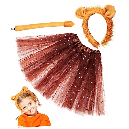 TOYANDONA Löwen-outfit Für Mädchen Löwen-tutu-kostüm Tierkostüm Für Mädchen Löwen-stirnband Und - von TOYANDONA