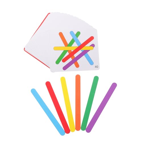 TOYANDONA 1 Satz Logik-Stick Spiel Babywippe Bausatz Geburtstagsgeschenk Holzstab Regenbogenstab Eisstangen Holzstäbchen Bastelstäbchen Masse Stöcke zum Basteln Mini-Bastelstäbe Papier von TOYANDONA