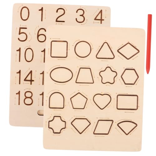 TOYANDONA 1 Satz Magnettafel Für Buchstabenverfolgung Lehrtafel Für Zahlen Und Buchstaben Nummernverfolgungstafel Alphabet-lernspielzeug Bildungsspielzeug Übungstafel Holz von TOYANDONA