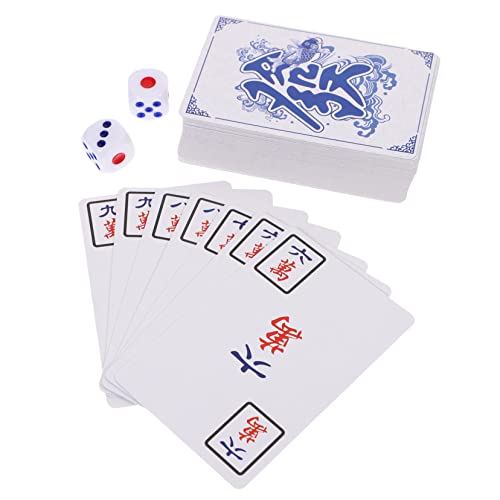 TOYANDONA 1 Satz Mahjong-Poker Mahjong-kit Brettspiele Mini-Mahjong Miniatur Chinesisches Mahjong Reise-brettspiel Spielkarten Mit Chinesischen Kacheln Papier Schachbrett Reisen Camping von TOYANDONA