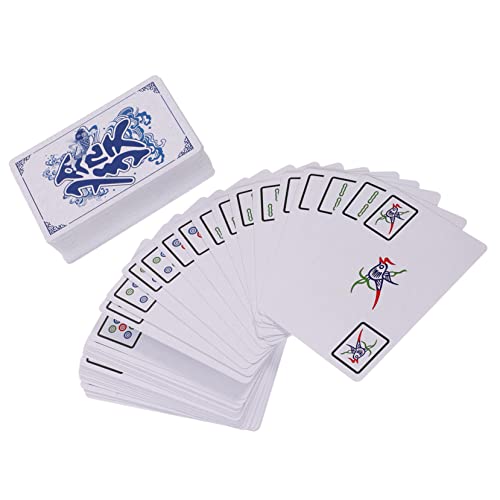 TOYANDONA 1 Satz Mahjong-Poker Reise-Mahjong-Karten Chinesisches Mahjong Mahjong-kit Tischspiel Familienbrettspiele Chinesische Traditionelle Karten Mini-Mahjong Gold Papier Reisen Miniatur von TOYANDONA