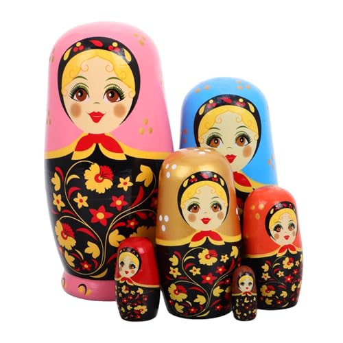 TOYANDONA 1 Satz Matroschka- Russische Nistpuppen Für Kinderspielzeug Puppenverzierung Nistspielzeug Bemalte Nistpuppe Russische Puppen Aus Holz Für Hölzern von TOYANDONA