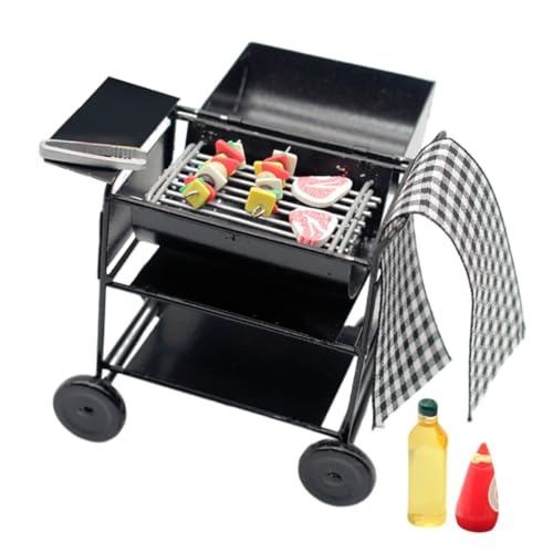 TOYANDONA 1 Satz Mini-Grill kreativ Spielzeug bastelbedarf Grillofen-Modellspielzeug Miniatur-Kochgeschirrzubehör für die Küche Möbel Mini-Barbecue Maker Miniatur-Grillrost von TOYANDONA