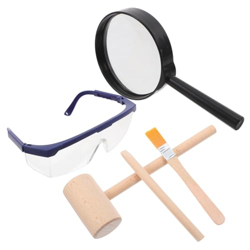 TOYANDONA 1 Satz Mini Holzhammer und Meißel Set für Archäologisches zur Fossilienausgrabung Lupe und Pinsel für Kreatives Rollenspiel und Lernaktivitäten für Jungen TOYANDONA 1 Satz Mini Holzhammer und Meißel Set für Archäologisches zur Fossilienausgrabung Lupe und Pinsel für Kreatives Rollenspiel und Lernaktivitäten für Jungen von TOYANDONA