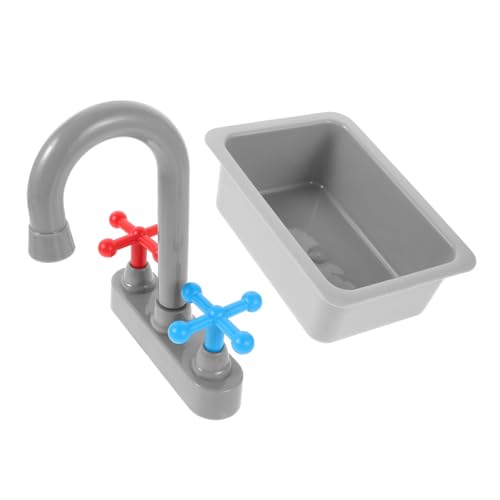 TOYANDONA 1 Satz Mini Küchenspüle mit Wasserhahn für Realistische Waschbecken Spielzeuge für Rollenspiele Sicheres und Langlebiges Zubehör Sauberkeit und Wassersparsamkeit von TOYANDONA