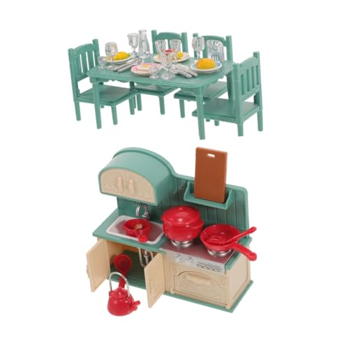 TOYANDONA Miniaturmöbel Für Puppenhäuser – Miniaturstühle Und -Tisch Für Die Spielküche Perfekt Zum Spielen Für Kinder von TOYANDONA