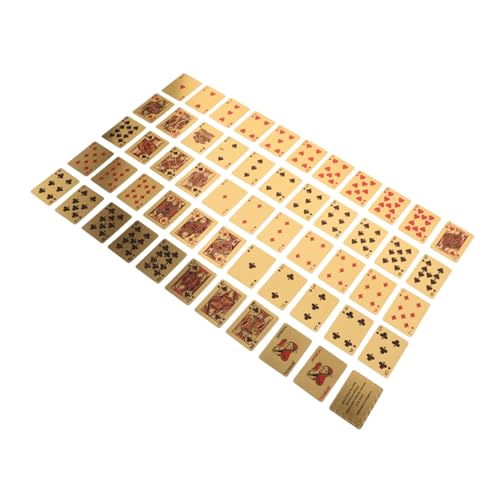 TOYANDONA 1 Satz Mini-Pokerspielzeug Kartenspiel Partybevorzugungen für zappeln Spiele goldene Spielkarten lernspielzeug kleine Spielkarten kleines Spielkartenset Plastik von TOYANDONA