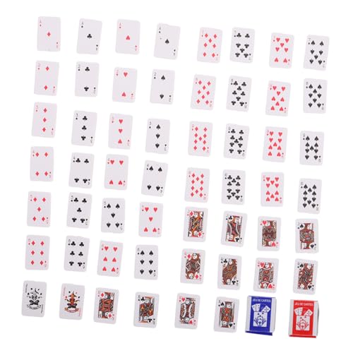 TOYANDONA 1 Satz Mini-Spielkarten kleines puppenhaus Einrichtung Spielkarten Dekoration Puppenhaus Dekoration Puppenhaus Accessoires Miniaturdinger kleine Spiele Minikarten Karton von TOYANDONA