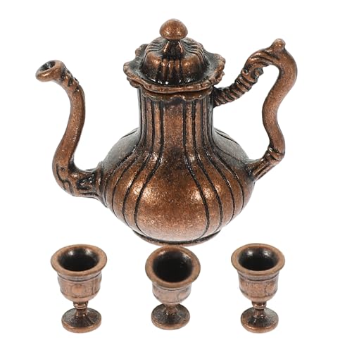 TOYANDONA 1 Satz Mini-Teetassen Retro Styles puppenstubenmöbel Dollhouse Furniture Vintage Teeservice puppenhauszubehör Küche Rollenspiel Mini- Teezubehör Legierung von TOYANDONA