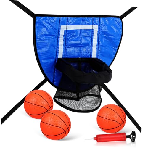 TOYANDONA Mini-Trampolin Basketballkorb Spiel Basketball Geburtstag Einfache Montage Trampolin Basketball Zubehör von TOYANDONA