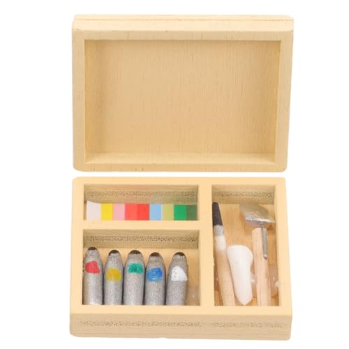 TOYANDONA 1 Set Miniatur Aquarell Box Puppenhaus Holz Zubehör Miniatur Puppenhaus Spielzeug von TOYANDONA