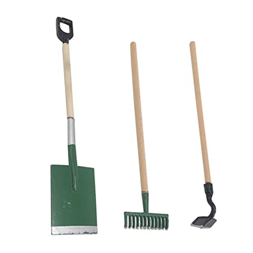 TOYANDONA 1 Satz Mini -gartenwerkzeugset Gartengeräte Puppengröße Gartenwerkzeuge Puppenhaus-miniaturen Miniaturgartenwerkzeuge Kleine Schaufel Mini-Schaufel Mini-Grubber Grün Eisen von TOYANDONA