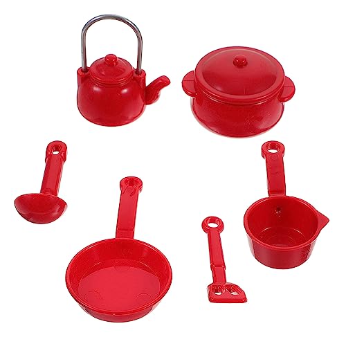 TOYANDONA 1satz Miniatur Küchenset Mit Töpfen Wasserkocher Pfannen Und Schaufel Küchenaccessoires Für Kreative Rollenspiele Und Miniatur-Dekoration von TOYANDONA