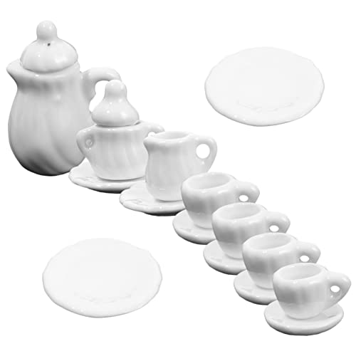 TOYANDONA Miniatur-teeservice Für Puppenhäuser Keramik-teekannen-Set Für Die Dekoration Von Minihäusern Realistisches Miniatur-teetassen-Set Mini-hauszubehör von TOYANDONA