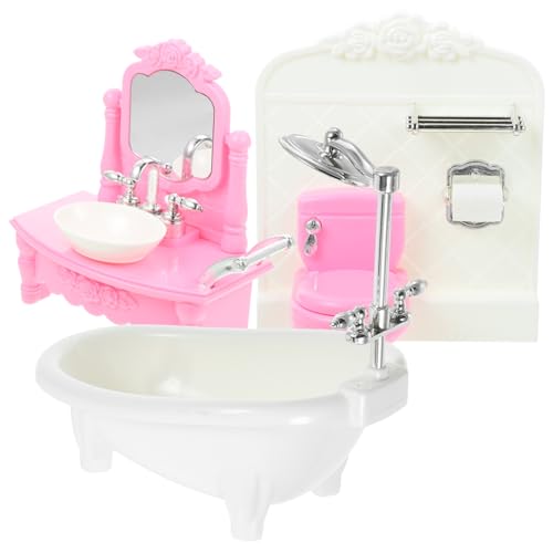 TOYANDONA Miniatur-puppenhaus Mini- -Ornament Badezimmer-modellset Aus Kunststoff Miniatur-hausbedarf Für Kinder Spielzeug-babybadewanne von TOYANDONA