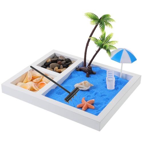 TOYANDONA 1 Set Japanische Stil Sandstrand Mikrolandschaft Dekoration Für Zuhause Zen Sandkasten Für Den Schreibtisch Garten Sandkasten von TOYANDONA