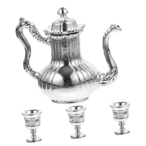 TOYANDONA 1 Satz Miniatur-Dinge wohnaccessoires sammlerstücke Tee-Set teesets Tea Infuser Bottle Toy Küche Rollenspiel Mini-Hausdekoration Mini-Küchenzubehör Rollenspielzubehör Metall Silver von TOYANDONA