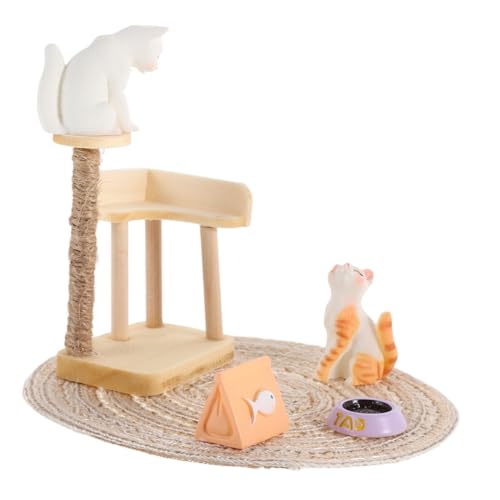 TOYANDONA 1 Satz Miniatur Katzenbaum für Puppenhaus Teiliges Kätzchen mit Holz Klettergerüst und Authentischen Figuren für Realistische Szenerien TOYANDONA 1 Satz Miniatur Katzenbaum für Puppenhaus Teiliges Kätzchen mit Holz Klettergerüst und Authentischen Figuren für Realistische Szenerien von TOYANDONA