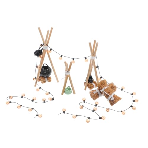 TOYANDONA 1 Satz Miniatur mit Holzregal und Hängenden Kesseln für Halloween Puppenhaus Deko Teiliges für Kreative Szenen TOYANDONA 1 Satz Miniatur mit Holzregal und Hängenden Kesseln für Halloween Puppenhaus Deko Teiliges für Kreative Szenen von TOYANDONA