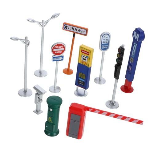 TOYANDONA 1 Satz Miniatur-transporteinrichtungen Zeichen Konstruktionsspielzeug Straßenschild Fahren Auto Zinn Ampel Verkehr Bausteine Zug Aufkleber Plastik TOYANDONA 1 Satz Miniatur-transporteinrichtungen Zeichen Konstruktionsspielzeug Straßenschild Fahren Auto Zinn Ampel Verkehr Bausteine Zug Aufkleber Plastik von TOYANDONA