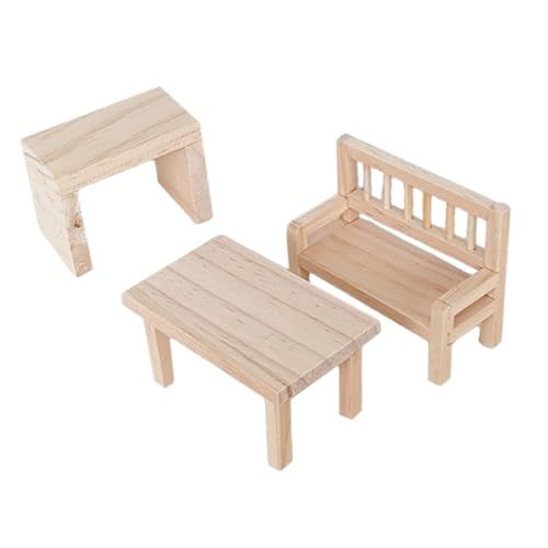 TOYANDONA 1satz Holz Möbel Für Puppenhaus Teiliges Mit Tisch Und Stühlen Für Kreative Dekorationen Und Fantasievolles Spielen von TOYANDONA