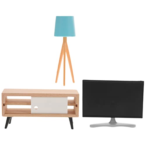 TOYANDONA 1 Satz Miniaturmöbel für Puppenhaus Teiliges Zubehör mit Tv Schrank und Tischlampe Holzspielzeug für Kreative Raumgestaltungen im Wohnzimmer und Schlafzimmer TOYANDONA 1 Satz Miniaturmöbel für Puppenhaus Teiliges Zubehör mit Tv Schrank und Tischlampe Holzspielzeug für Kreative Raumgestaltungen im Wohnzimmer und Schlafzimmer von TOYANDONA