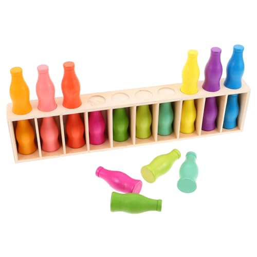 TOYANDONA 1 Satz Montessori Holzspielzeug für Farbsortierung und Zuordnung Pädagogisches Kognitiven Fähigkeiten und Motorik für Drinnen und Draußen von TOYANDONA