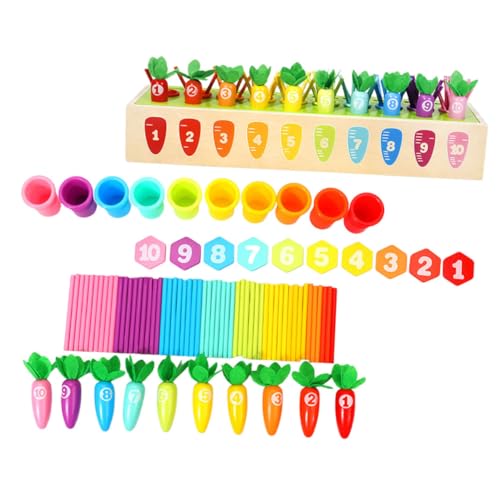 TOYANDONA 1 Satz Montessori Lehrmittel Pädagogische Für Kleinkinder Zahlen Passendes Kinderspielzeug Interaktives Lernspielzeug Hölzern Colorful von TOYANDONA