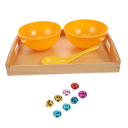 TOYANDONA 1 Satz Montessori Lernspielzeug Schüssel Und Tablett Pädagogisches Kinderspielzeug Küchenspielzeug Bildungsspielzeug Schöpfendes Glockenspielzeug Legierung von TOYANDONA
