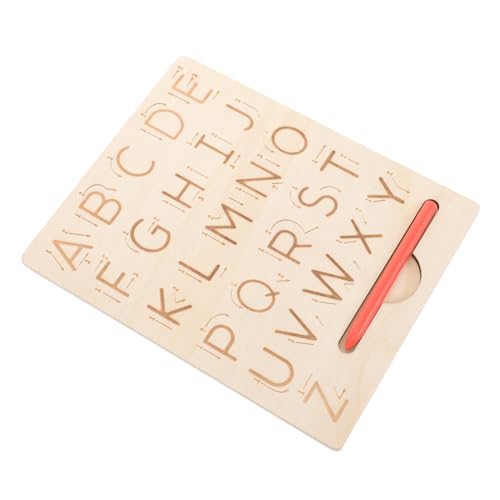 TOYANDONA Spielzeug Für Kinder 2-seitiges Buchstaben-tracing-Board Aus Holz Lernspielzeug Für Kinder Die Das Alphabet Und Die Zahlen Lernen von TOYANDONA