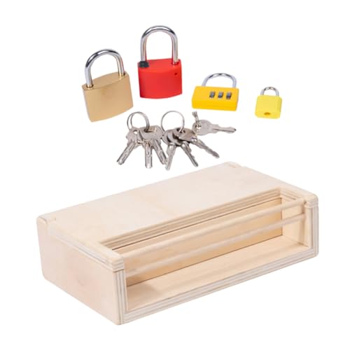 TOYANDONA 1 Satz Öffne Die Kiste Spielzeuge Freischalten Kleinkindversorgung Lernspielzeug Für Entriegelungsspielzeug Für Kleinkinder Vorschulspielzeug Spielzubehör Hölzern von TOYANDONA