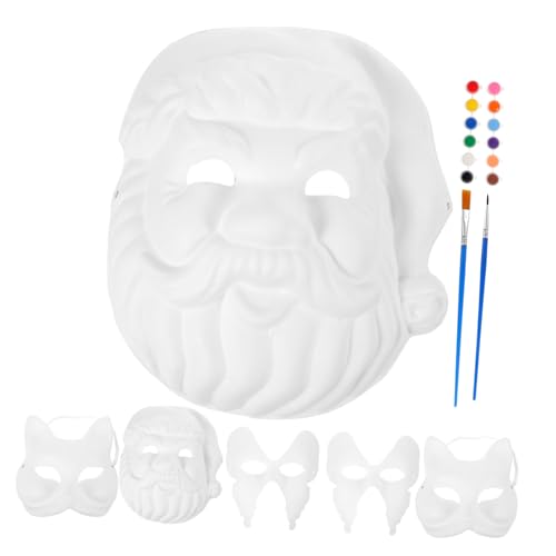TOYANDONA 1satz Papiermasken Malbare Für Erwachsene Teiliges Bastelset Für Halloween Und Farben Und Pinsel TOYANDONA 1satz Papiermasken Malbare Für Erwachsene Teiliges Bastelset Für Halloween Und Farben Und Pinsel von TOYANDONA