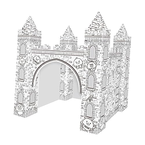 TOYANDONA 1 Satz Papierschloss Einfärben von 3D-Puzzles 3D-Puzzle zum Ausmalen für Einfärben von 3D-Burgen 3D-Schlosszeichnung 3D-Schloss zum Färben von Weiß von TOYANDONA
