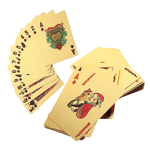 TOYANDONA Pokerkarten-Set Mit Goldfolien-rückseite Poker-Set Für Tricks Requisiten Party-Gaming-Karten 1 Packung von TOYANDONA
