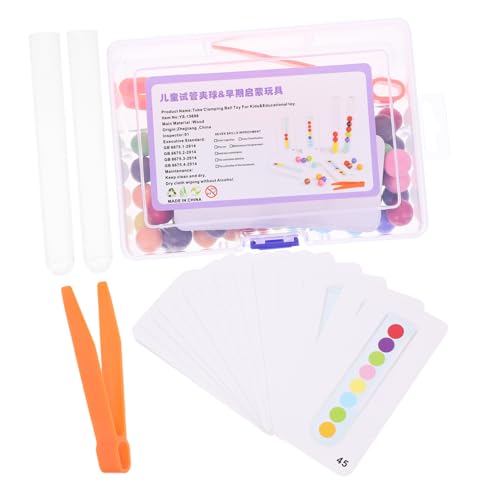 TOYANDONA 1 Satz Perlenclip-Set Für Lernspielzeug Für Farberkennung Mit Perlen Pädagogisches Farberkennungsspielzeug Feinmotorikspielzeug Für Kinderspielzeug Holz Colorful von TOYANDONA