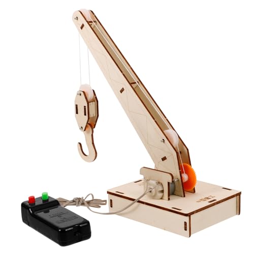 TOYANDONA 1 Satz Physikalisches Experiment Kinderkran Modell DIY-kranmodell- Kranmodell Zusammenbauen Kinderstammspielzeug DIY Stielkran Hölzern von TOYANDONA
