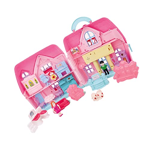 TOYANDONA 1 Satz Prinzessin Spiel Faltbar Spaß Puppenhaus Mini- -bausatz Häuser Miniaturen Menschen Bausatz Form Kreatives Heimwerkerhaus Plastik Rosa von TOYANDONA