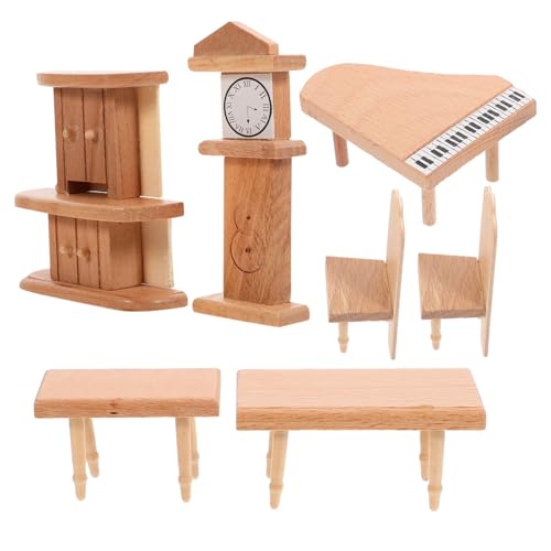 TOYANDONA 1 Satz Puppenhaus Kleinmöbel Puppenhaus-Miniaturartikel Puppenhausmöbel Puppenhaus Möbel kleine tische kleine Schreibtisch holzmöbel Mini-Puppenmöbel Minischrank hölzern von TOYANDONA