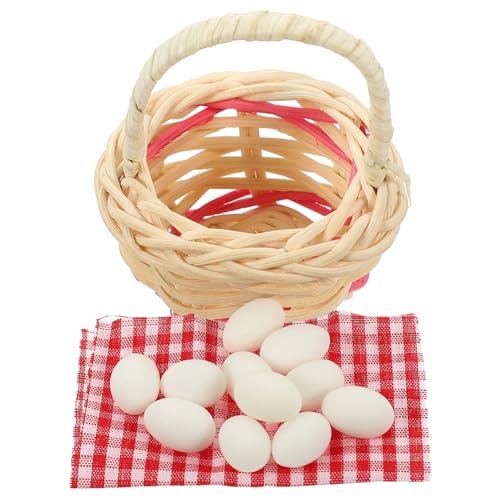 TOYANDONA 1 Satz Puppenhausdekoration für kinderspielzeug Miniaturkorb mikrolandschaft Miniaturen zum Basteln Mini-Ei- Miniaturdekore Bambus von TOYANDONA