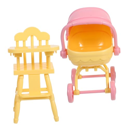 TOYANDONA 1 Satz Puppenwagen und Hochstuhl Realistische Möbel für Fantasievolles Kindergeburtstage von TOYANDONA