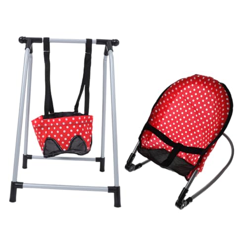 TOYANDONA 1 Satz Puppenzubehör puppenmöbel Puppen Spielsachen Puppen Schaukeln Puppenaccessoires Set Cartoon-Puppen-Sicherheitssitz Puppenautositz Plastik rot von TOYANDONA